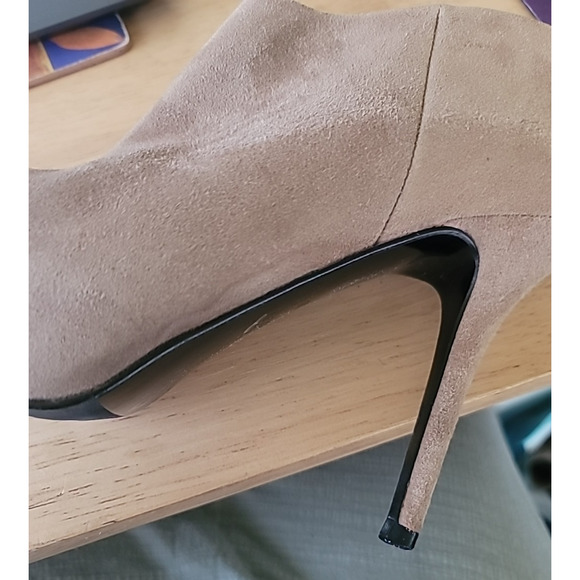 Zara Women's Tan Vegan Suede Stiletto Ankle Booties, Size 9 (US) 39 (EUR) - Picture 11 of 11